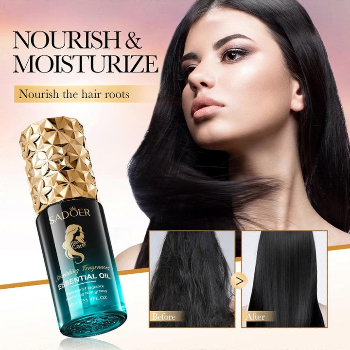 Балсам за коса, 40мл, масло за грижа, възстановяване и подхранване, за суха и увредена коса, лека текстура, неомазняваща SADOER