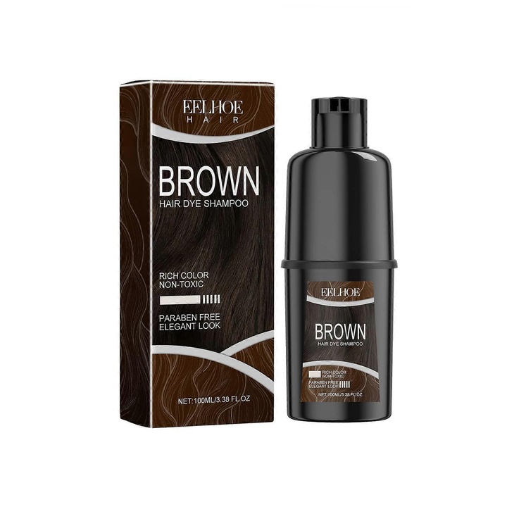 Sampon de par colorant, Eelhoe 100ml, extract de ginseng, extract de ganoderma, negru