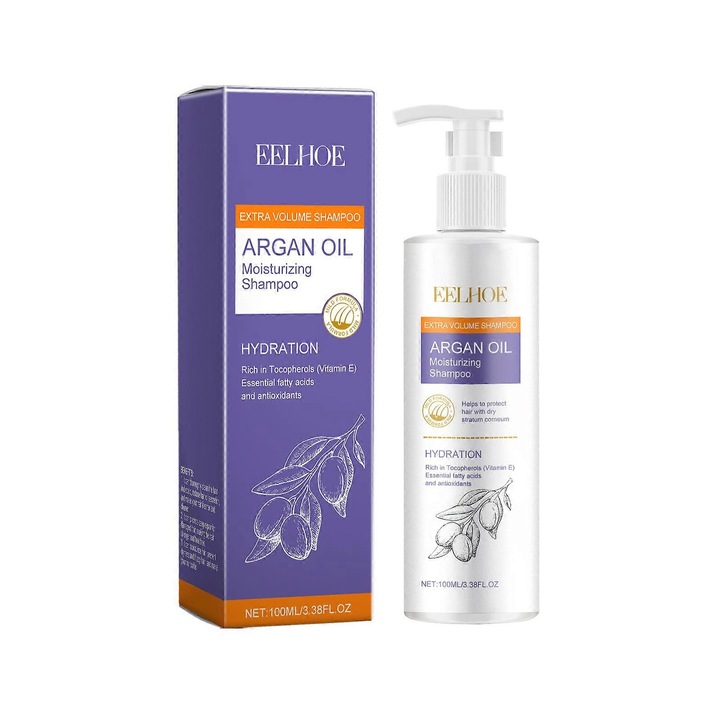 Sampon volumizant cu argan pentru par fin, Eelhoe, 100ml, potrivit pentru parul blond si argintiu