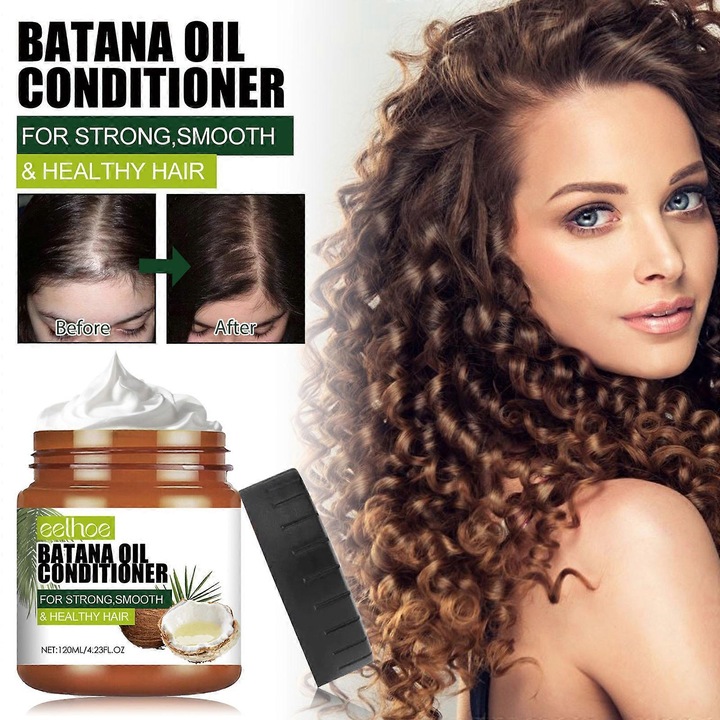 Балсам за коса Масло от дърво Батана, комплект 1 бр., хидратация, намаляване на цъфтящи краища, 200мл EELHOE