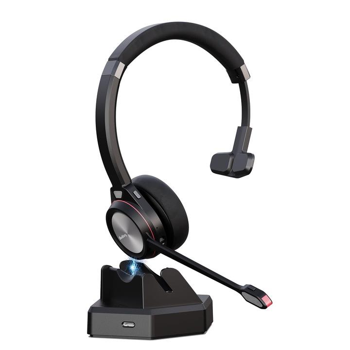 Безжични слушалки BeeBang, Bluetooth 5.2, с микрофон, USB адаптер, 30 часа време за разговори, тип за уши