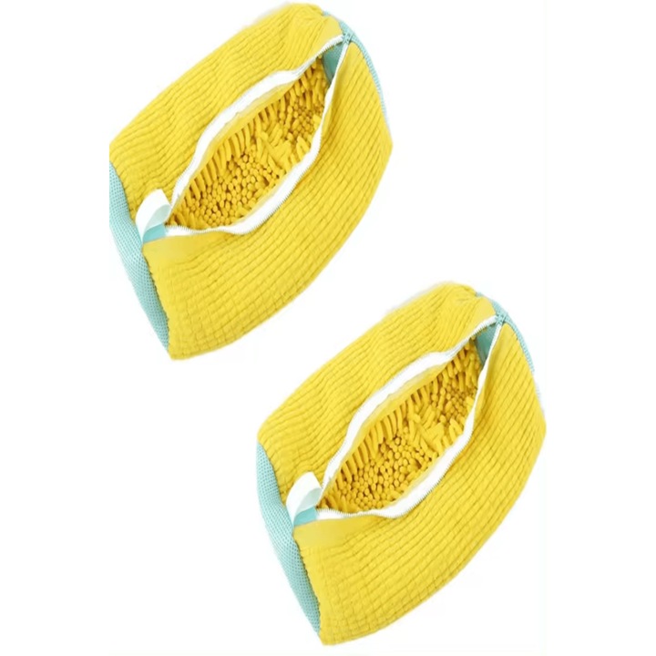 Set 2 Saci pentru Spalat Adidasi, Pantofi, Anti-Deformare si Anti-Transfer de Culori cu Peri pe Interior
