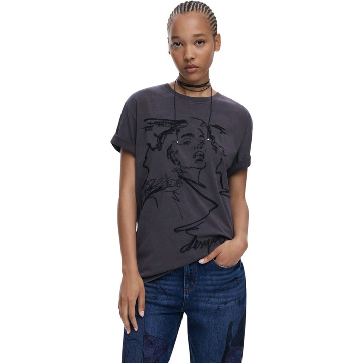 Tricou Desigual Budapest 48983, Violet