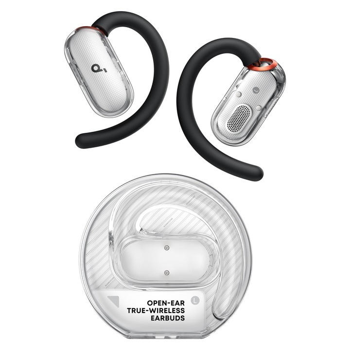 Casti Soundcore V40I, urechi deschise, carcasa transparenta, Bluetooth 5.4, IP55