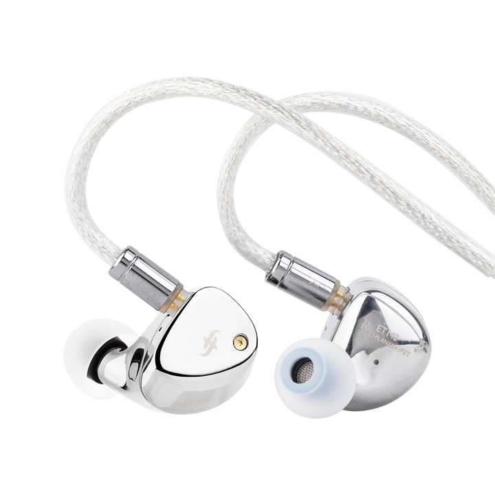 Casti Linsoul Simgot Et142, in-ear monitor, 1 driver planar + 1 Pzt hibrid, cablu OFC placat cu argint, pentru adulti