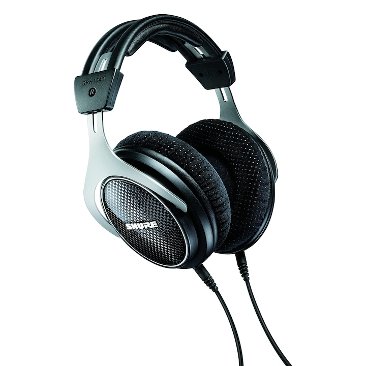 Casti Shure SRH1540, inchise, constructie aluminiu-carbon, pernite alcantara, negru/argintiu