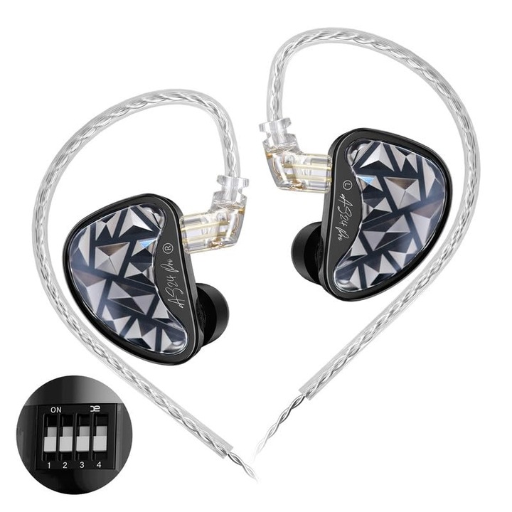 Căști KZA COUSTICS AS24 Pro, armatură echilibrată, in-ear, pentru studio, standard, pentru adulți