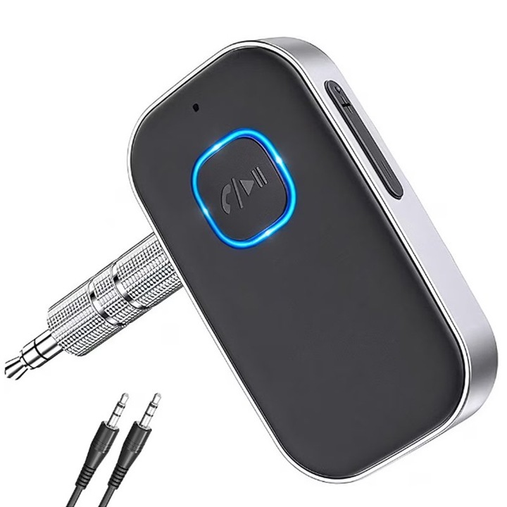 Adaptor Bluetooth, ZOUN, Bluetooth 5.4, portabil, 3,5 mm, AUX, universal, compatibil cu orice tip de transmitator auto, difuzor, casti sau sistem audio, negru