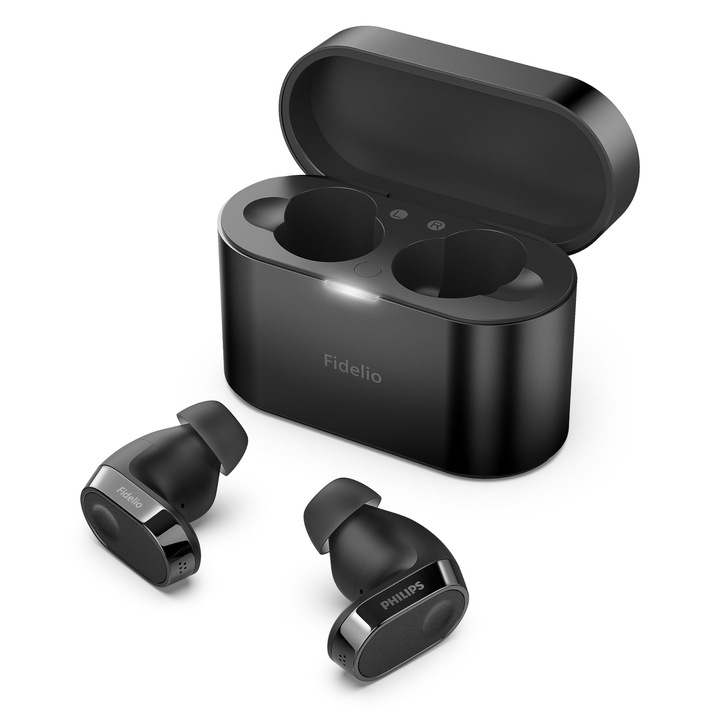 Philips Fidelio T2 vezeték nélküli fülhallgató, zajszűrős, Bluetooth, fekete, fülre illeszkedő
