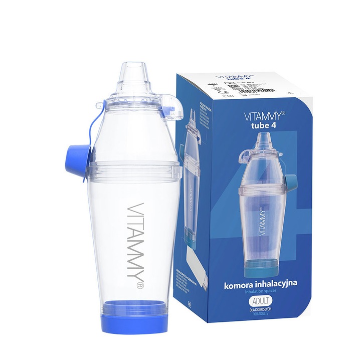 Camera de inhalare Vitammy Tube 4, fara masca, capacitate de 198 ml, materiale de calitate si sigure, fara BPA si latex