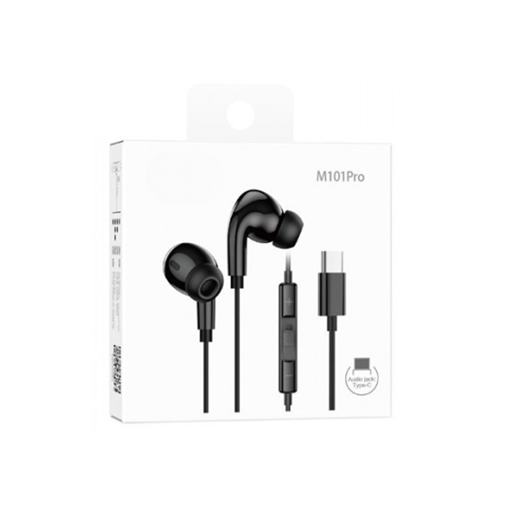 Casti cu Fir DigikalaX@, In-ear, Silicon Dopuri, Microfon & Control Volum, Mufa Type-C, Sunet Clar si Puternic, Negru