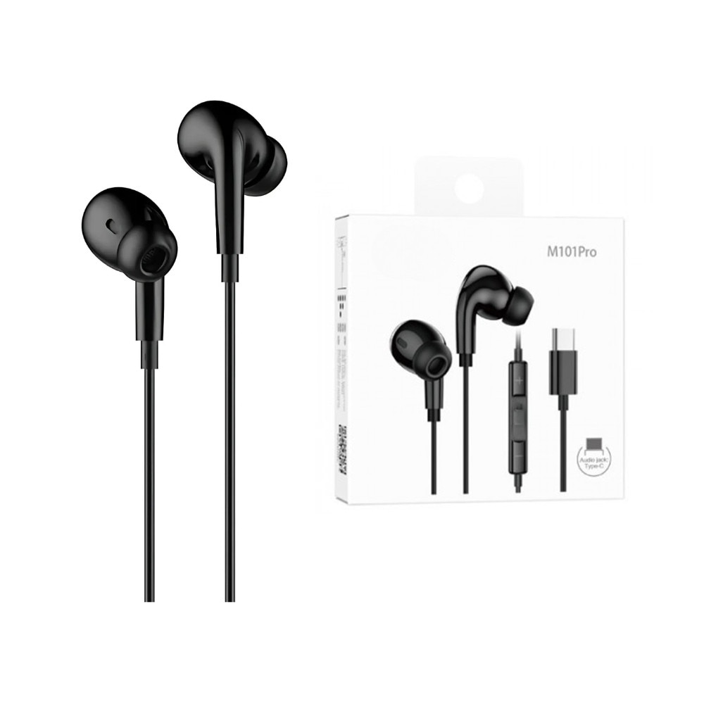 Casti cu Fir DigikalaX@, In-ear, Silicon Dopuri, Microfon & Control Volum, Mufa Type-C, Sunet Clar si Puternic, Negru
