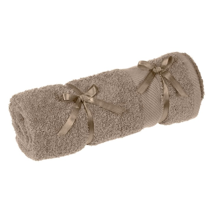 Памучна кърпа за баня в бежово-бежово 140x70 см