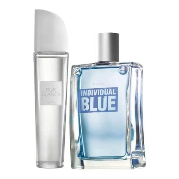 Set parfumuri Avon Individual Blue 100 ml si Pur Blanca 50 ml, unisex