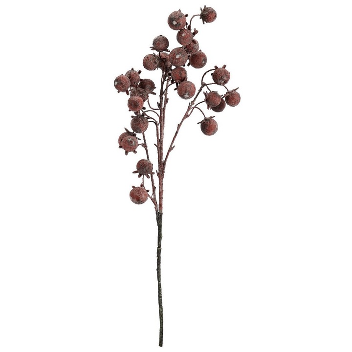 Set 12 crengute artificiale portocalii Berries 36x13x90h