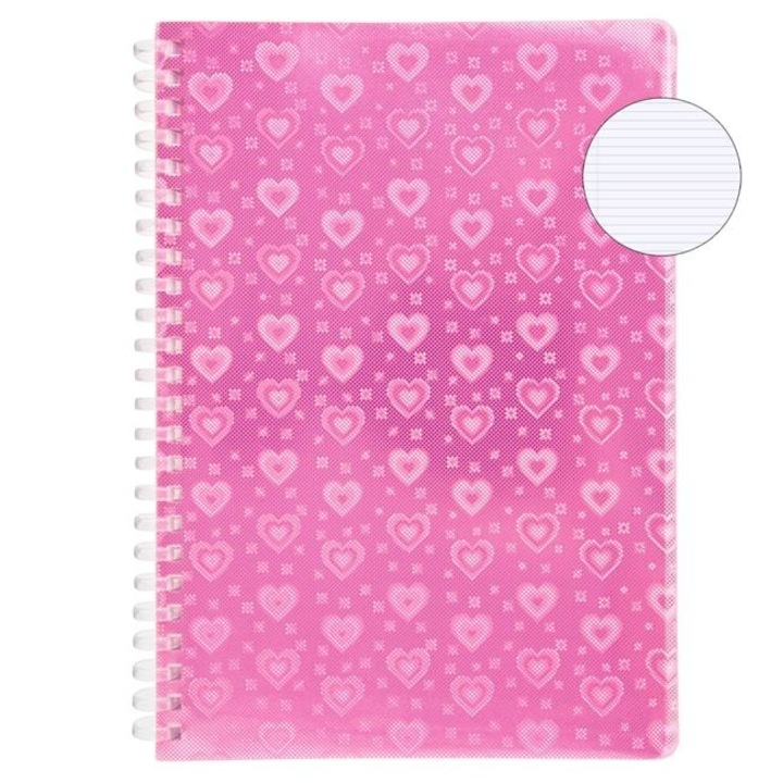 Caiet A5 Antbro Dictando cu Coperta din Silicon cu Inimi, 80 File, Spirala