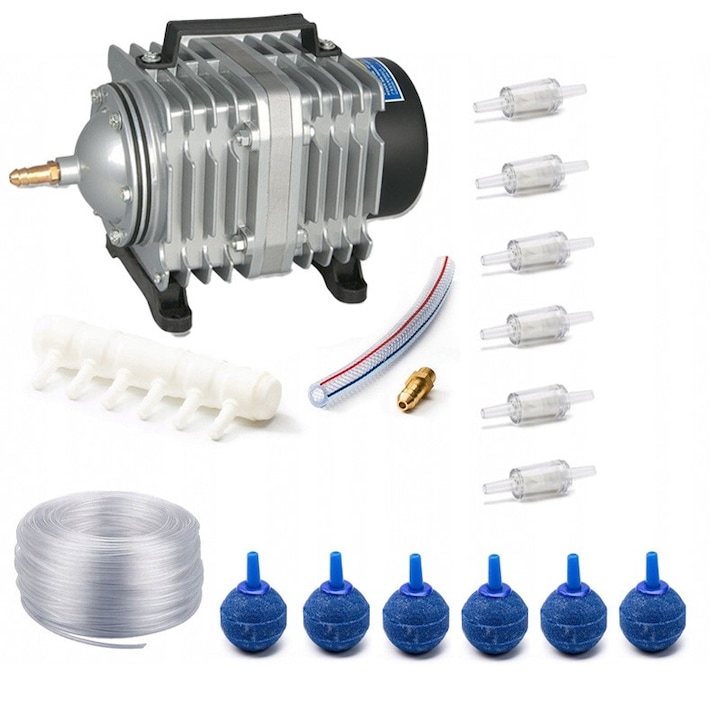 Set de aerare pentru acvarii, iazuri si bazine de crestere Resun ACO-001, 38l/min