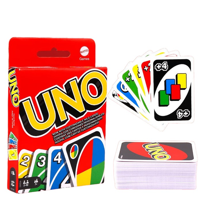Joc de societate, UNO - Clasic, rosu, set de carti speciale