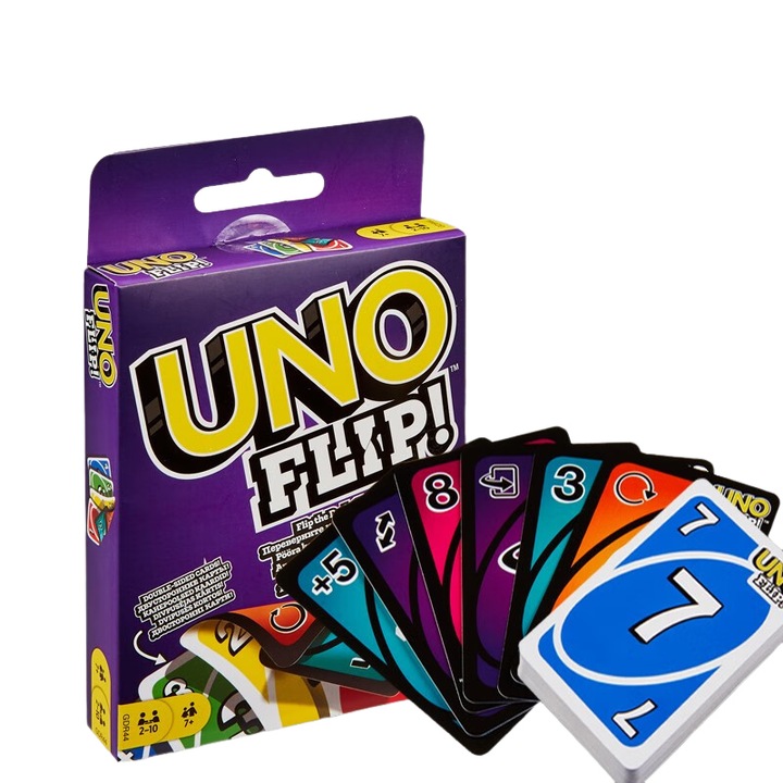 Társasjáték, UNO Flip, többszínű, 2-10 játékosnak