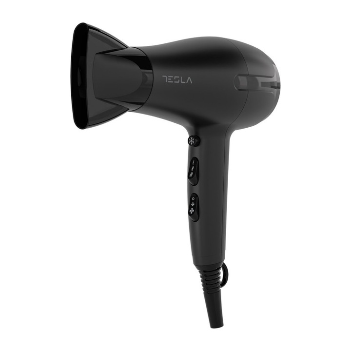 Tesla DRH220B hajszárító, 2000 W, 17800 fordulat/perc, 2 sebességfokozat, 3 hőmérséklet-beállítás, ionizáció, hideg sugár, fekete
