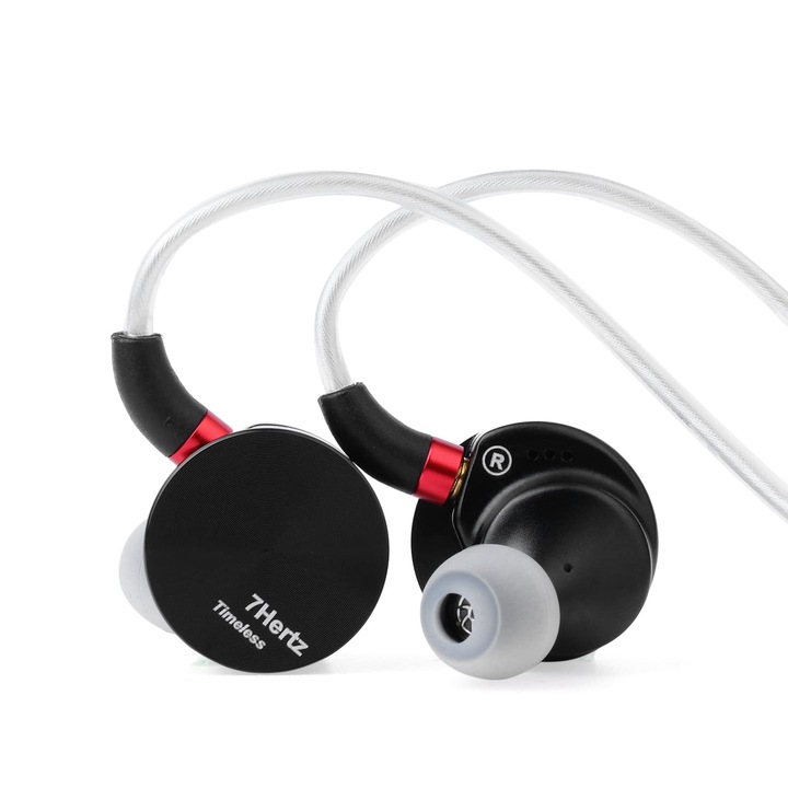 Casti Intraauriculare Linsoul 7Hz Timeless Planar HiFi 14, 2mm, aluminiu, cablu detasabil