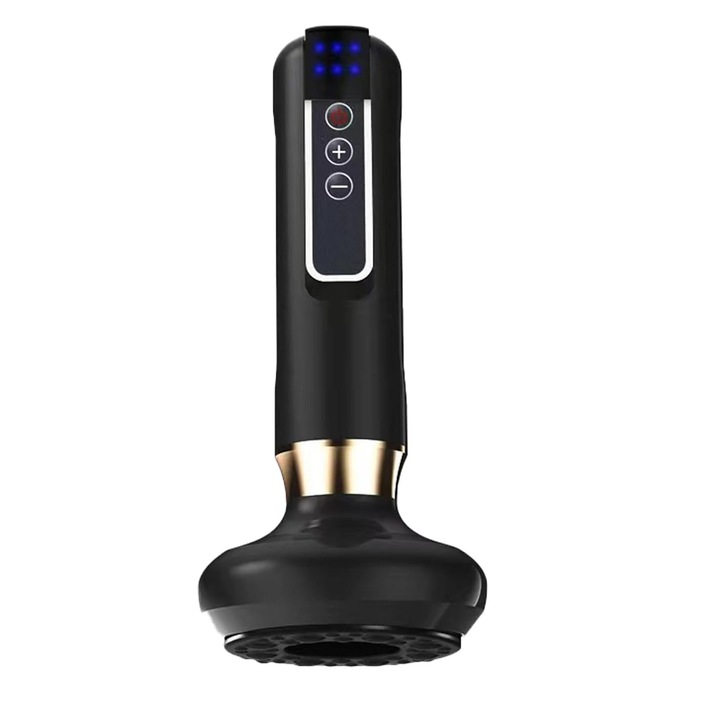 Антицелулитен масажор, уред с 12 режима на засмукване, акумулаторен уред за премахване на целулит от крака, гръб, корем, талия, ръце, бедра, седалище (черен)