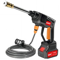Pistol cu Apa de Inalta Presiune Pentru Spalatorie Auto, Portabil, 500W 21V, 20000mAh Alimentat cu Baterie cu Litiu, Negru