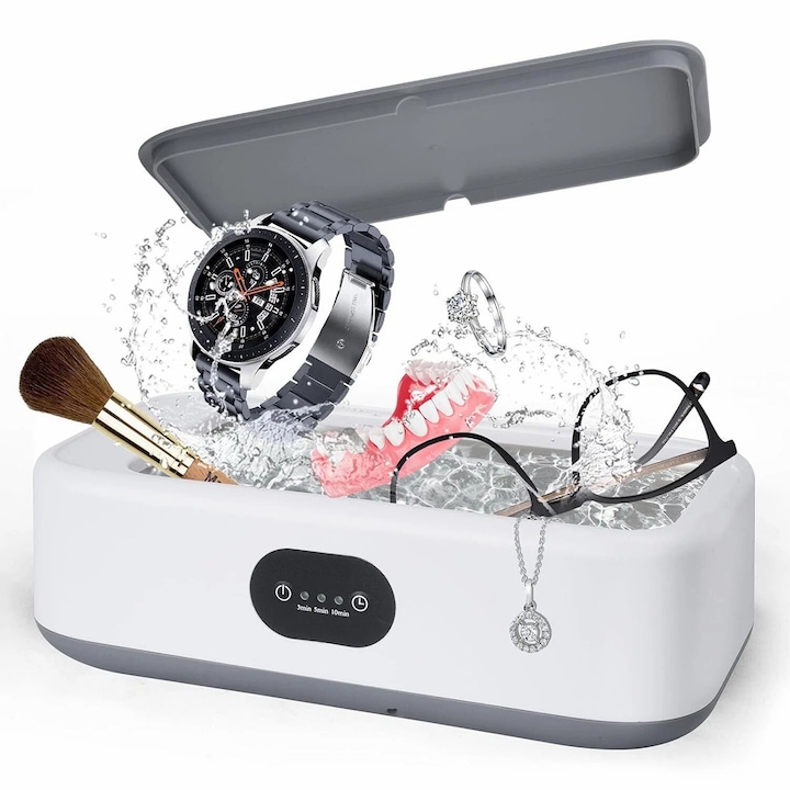 Професионален ултразвуков стерилизатор 640мл, 49kHz за бижута, Протези, Очила, Часовници, Монети, Стъкло, 3 режима на почистване, Аксесоари за маникюр и педикюр, Бебешки шишета и Залъгалки, Уред за почистване за домашна употреба