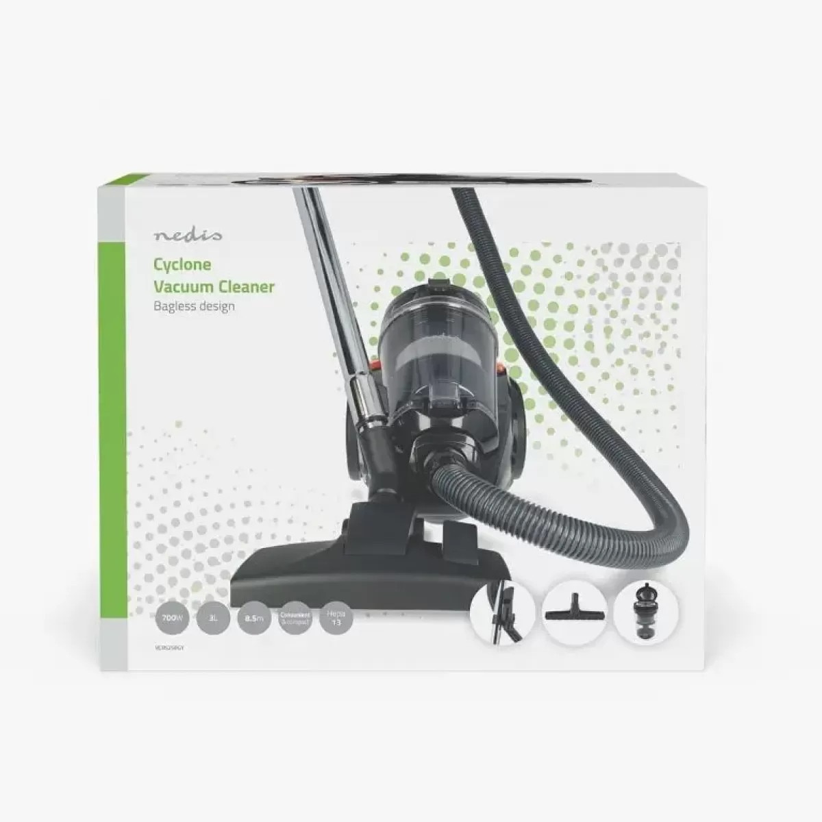 Aspirator fara Sac Nedis VCBS250GY 700W Capacitate Colectare Praf 3L 700W Negru/Portocaliu