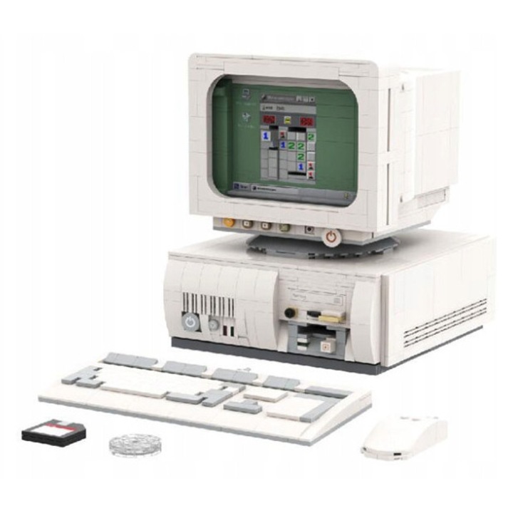 Set de blocuri de constructie, Pantasy, 85005, 18, 9 × 20 × 24 cm, Calculator retro din anii '90, Blocuri de constructie de inalta calitate, 5 ani