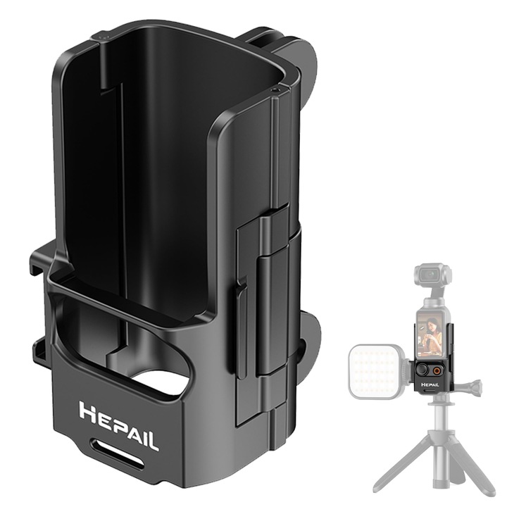 Cadru de protectie pentru OSMO Pocket 3, suport si adaptor, compatibil cu DJI OSMO Pocket 3, cu montura 1/4 cold shoe pentru camere de actiune