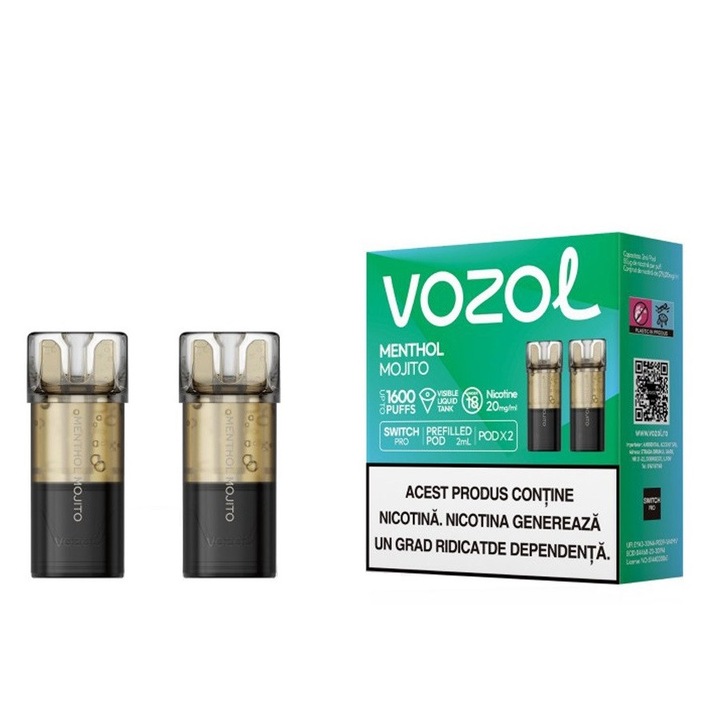Set 2 cartuse Vozol Switch Pro 800 pufuri 20mg - Menthol Mojito