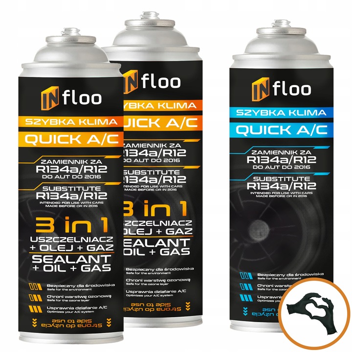 Set 2x INfloo Quick A/C 3in1 R134a + 1x Gaz R134a – Agent Frigorific Auto pana in 2016