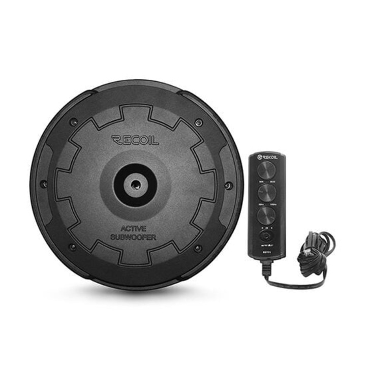 Subwoofer auto amplificat 11" (28CM), 200W RMS, montaj in roata de rezerva, telecomanda inclusa