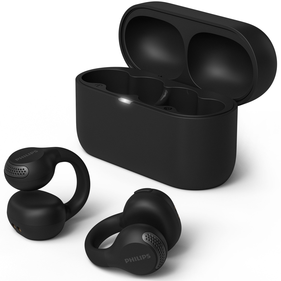 Casti Open-Ear PHILIPS TAQ2000BK/00, True Wireless, Bluetooth, Multipoint, Autonomie 28 ore, IPX4, Negru