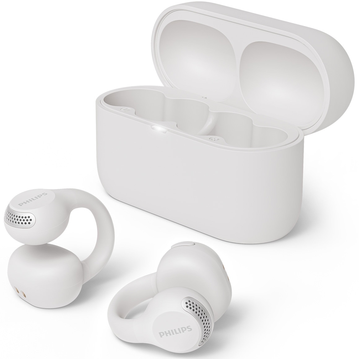 Casti Open-Ear PHILIPS TAQ2000WT/00, True Wireless, Bluetooth, Multipoint, Autonomie 28 ore, IPX4, Alb