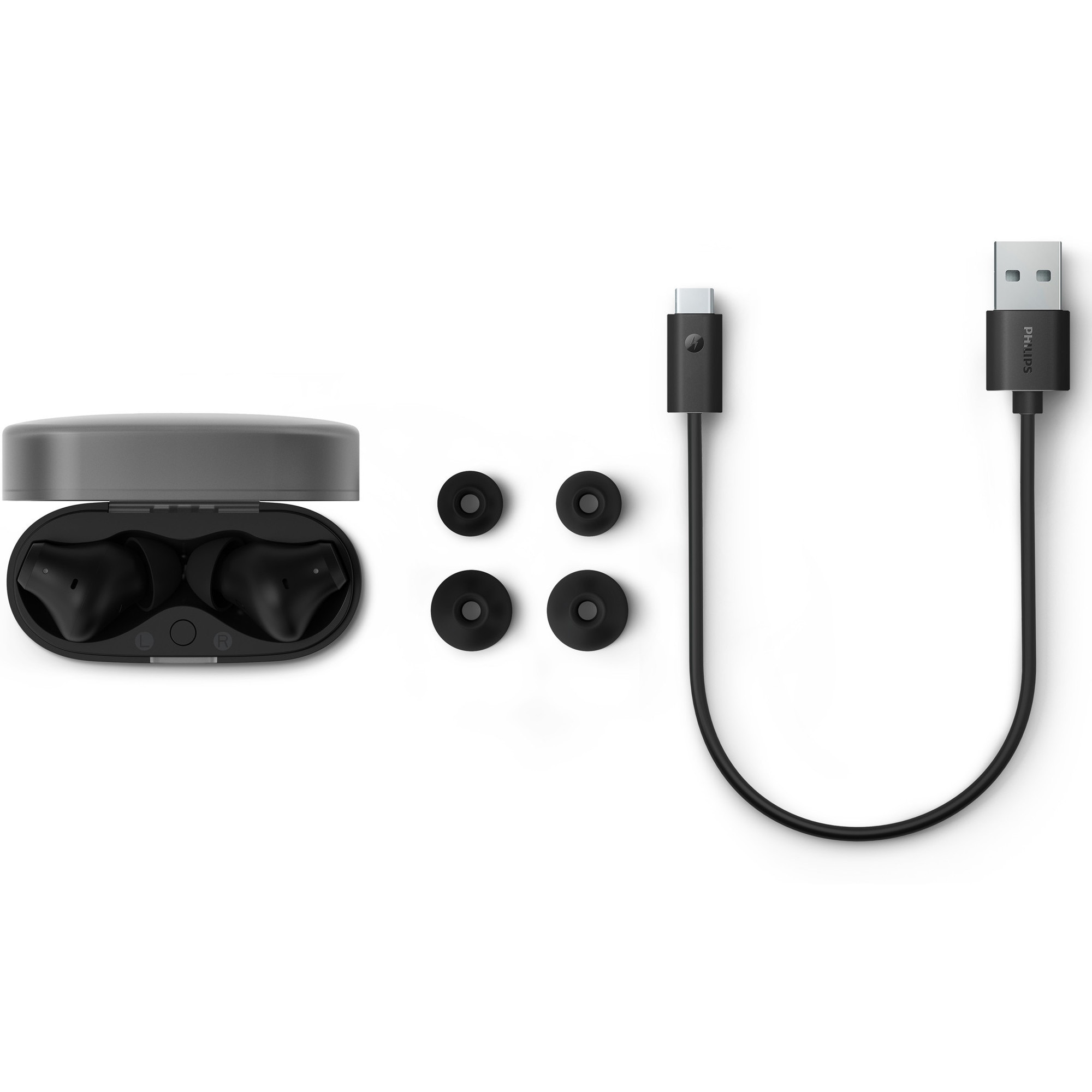 Casti In-Ear PHILIPS TAT2000BK/00, True Wireless, Bluetooth, Multipoint ...
