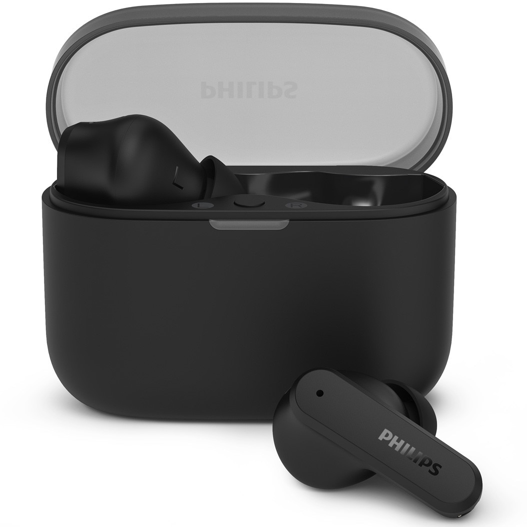Casti In-Ear PHILIPS TAT2000BK/00, True Wireless, Bluetooth, Multipoint, Autonomie 32 ore, IPX4, Negru