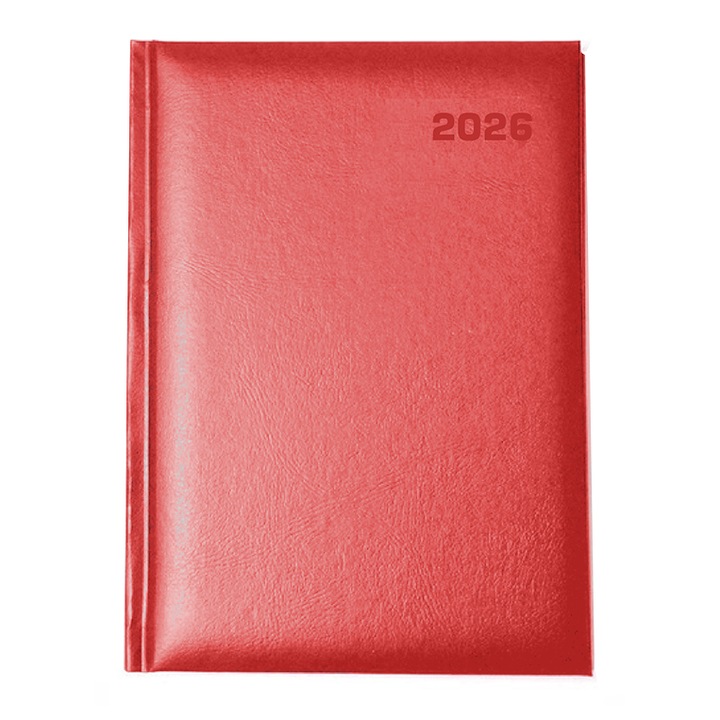Agenda A4 Arhi Design, 2026, Rosu, 270x220mm, 136 pagini