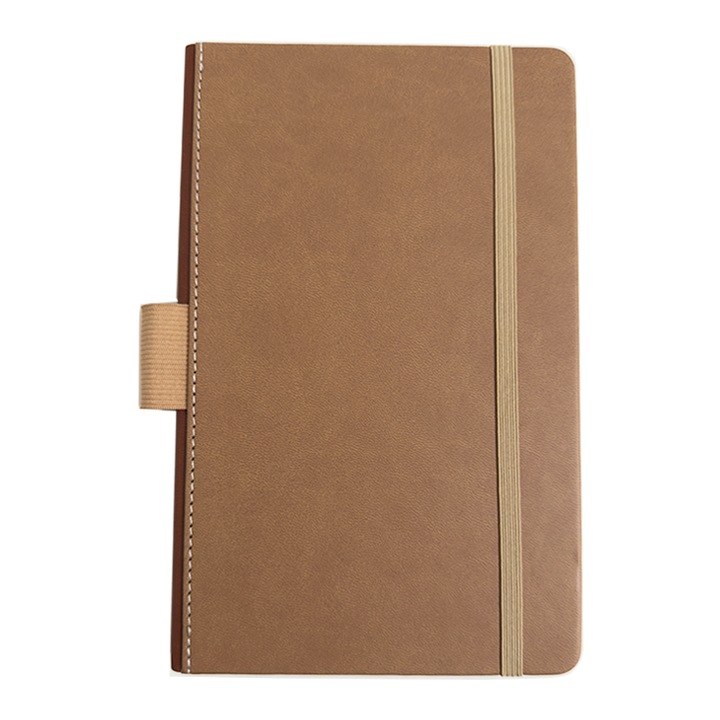 Agenda nedatata, cu locas pix, 130x205mm, hartie 120gsm, 160 pagini, Maro