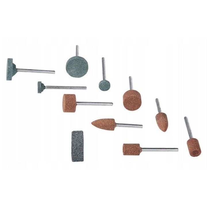 Set de pietre de slefuit 11 elemente, Parkside, granulatie 80/100/120, 3,17mm