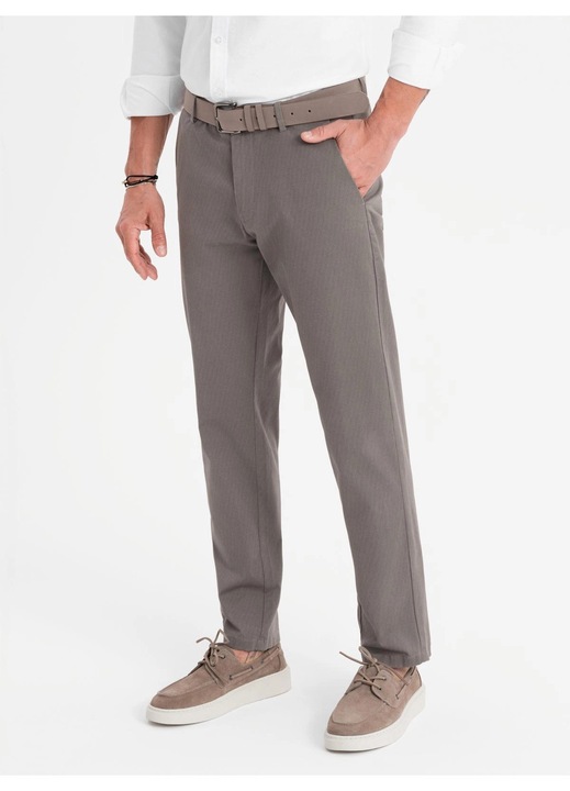 Pantaloni chino REGULAR FIT cu textura delicata OMBRE OM-PACP-0184, Gri