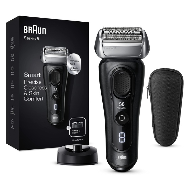 Braun Series 8 elektromos borotva, fekete, 3+1 fej, nedves és száraz használatra