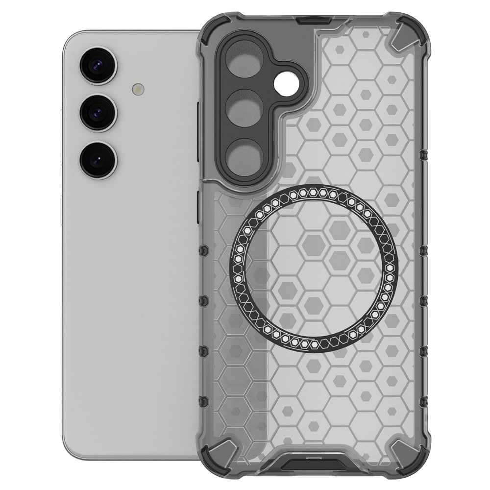 Husa compatibil cu Samsung Galaxy S23 Fe cu protectie spate si margini anti-soc, Fumuriu – Model Fagure
