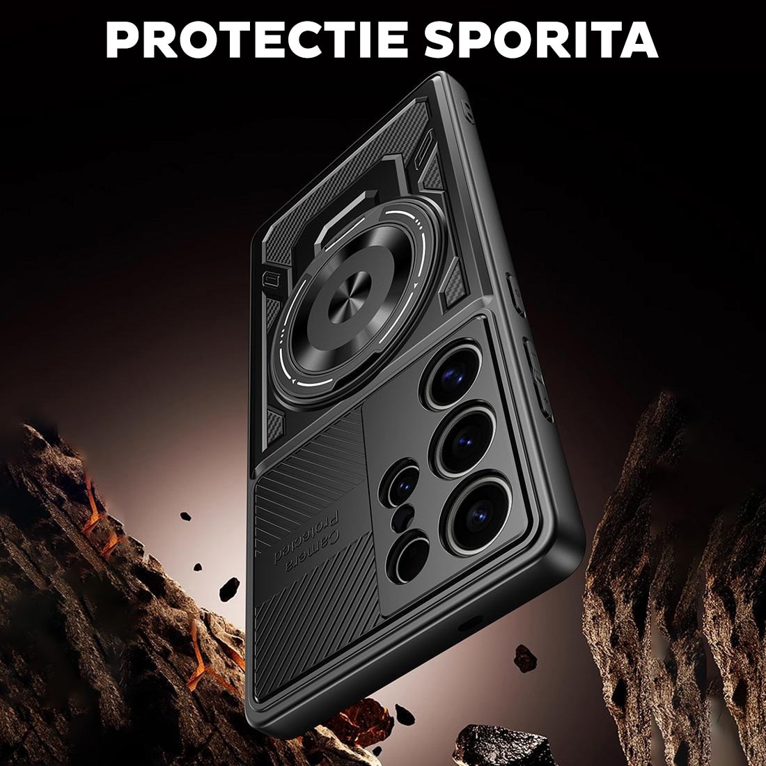 Husă pentru Samsung Galaxy S26 Ultra, DaDen RuggedCam, Antisoc, Gri, Dimensiuni: 10x15x22cm