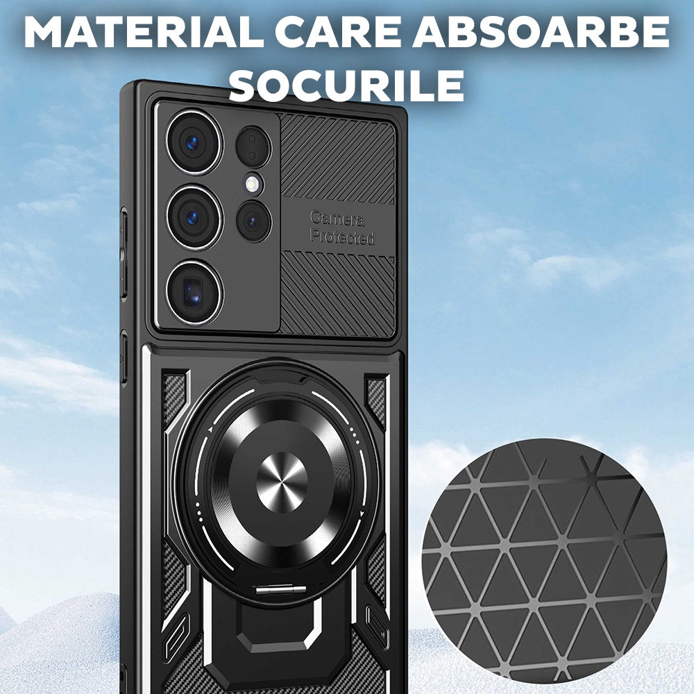 Husă pentru Samsung Galaxy S26 Ultra, DaDen RuggedCam, Antisoc, Gri, Dimensiuni: 10x15x22cm