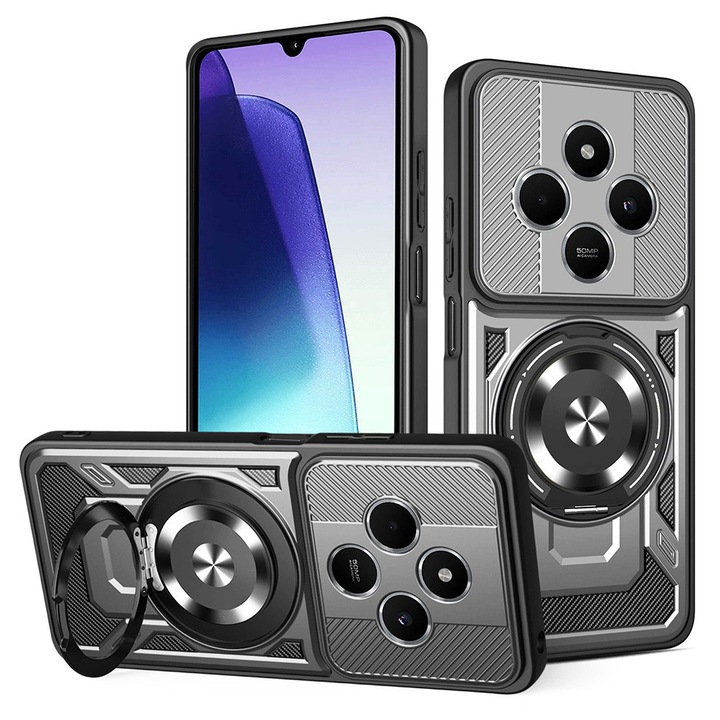 Husa pentru Xiaomi Redmi 14C / Xiaomi Poco C75, Policarbonat TPU, Stef's Cat, Gri