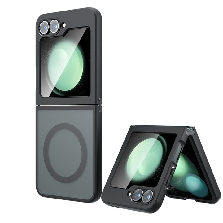 Защитен калъф, съвместим със Samsung Galaxy Z Flip6 / Flip7 FE, Tim, матирано черно