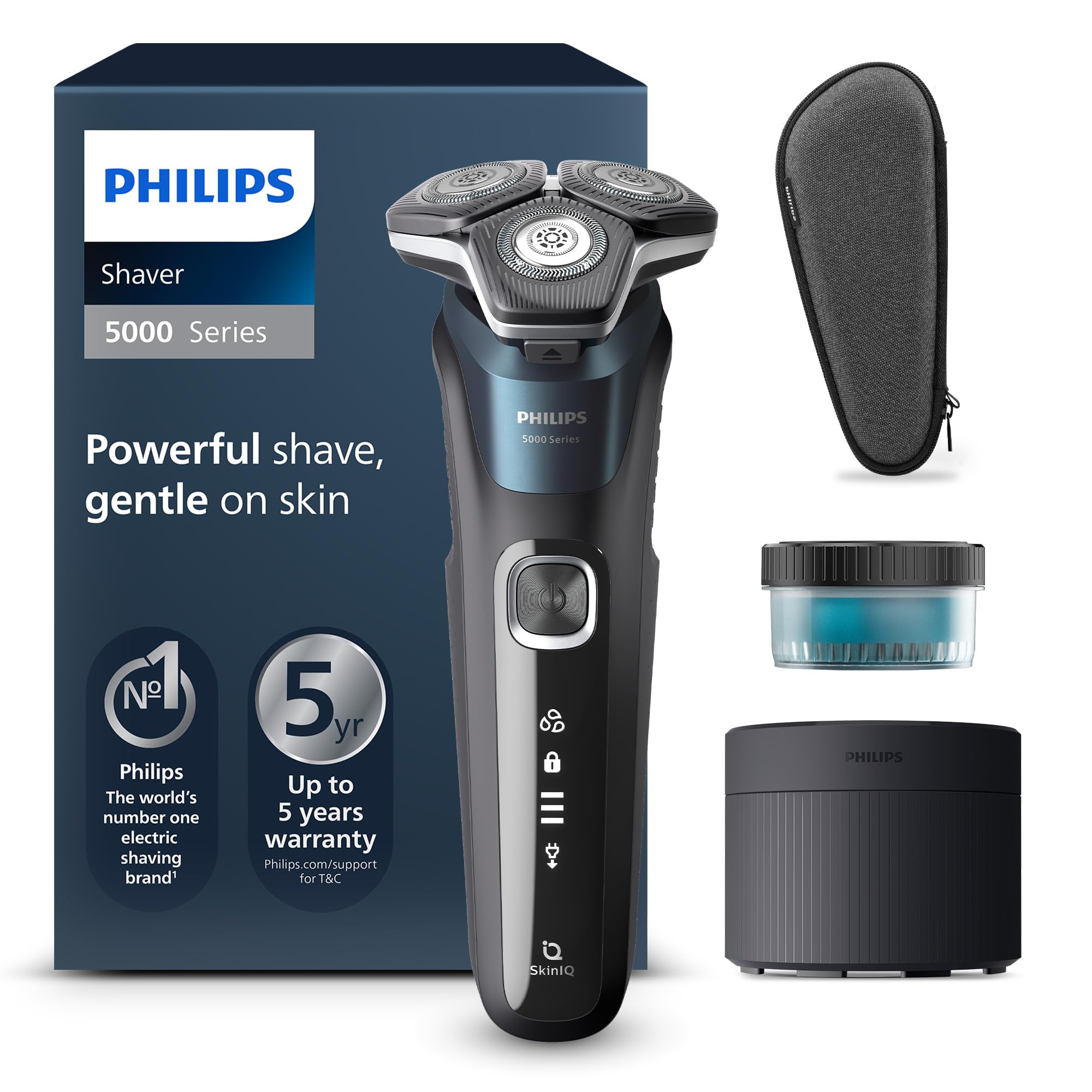 脱毛・除毛 Philips Shaver S5823/60 5000 Series Aparat de ras electric Philips Shaver Series 5000, albastru
