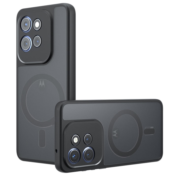 Husa pentru Motorola Edge 50 Neo / Edge 60 Neo / Motorola ThinkPhone 25 Daden® PureFrost MagSafe, Incarcare wireless, Protectie sporita, Anti-amprenta, Negru fumuriu